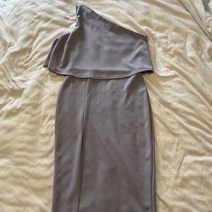 Light purple one shoulder midi dress